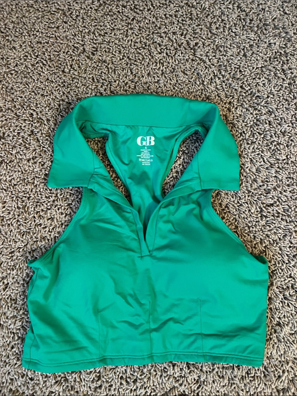 GB Green Collared Sleeveless Tank Top